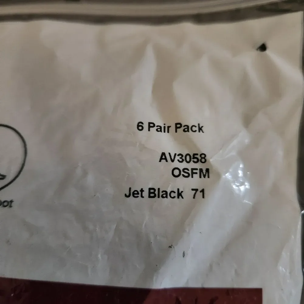 Hanes Silk Reflections Silky Sheer Kneehighs - 6 Pair Pack Jet Black 71